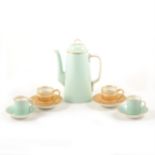 Worcester part coffee set and Limoges coffee cans,