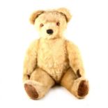 Large Chad Valley plush teddy bear, jointed limbs, 60cm.
