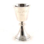 A silver replica Melton Mowbray goblet by A. Edward Jones Ltd, Birmingham 1971