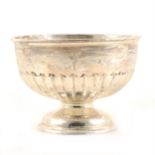 Circular pedestal rose bowl, Walker & Hall, Sheffield 1921