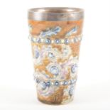 A stoneware 'Seaweed' beaker, by George Tinworth for Doulton Lambeth.