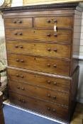 A George III and later mahogany chest on chest W.113cm