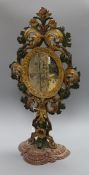 An early 18th century Italian carved and painted wood monstrance, height 59cm