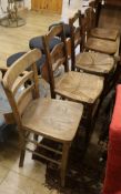 Five school chairs