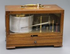 A Negretti & Zambra mahogany-cased barograph