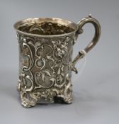 An early Victorian silver christening mug by Reily & Storer, London, 1842, with later engraved