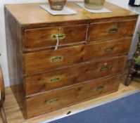 A Victorian pine military style chest W.106.5cm