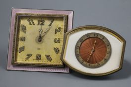 Two enamelled travelling timepieces