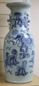 A 19th century Chinese dragon vase (hairline crack at back) H.56cm