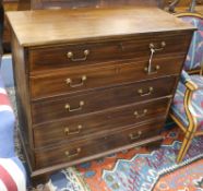 A 19th century mahogany four drawer chest, (altered) W.96cm
