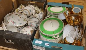 A quantity of mixed teawares including Doulton, Clarice Cliff and Grindley