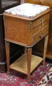 A French marble-topped bedside cabinet W.47cm