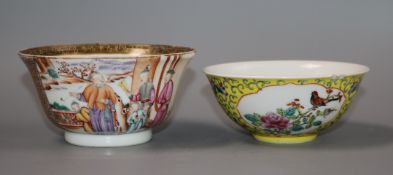 An 18th century Chinese bowl and a 19th century Chinese bowl