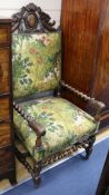 An 19th century Flemish walnut armchair
