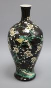 A Chinese famille noire vase height 37cm