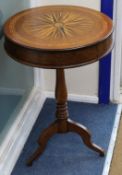 An inliad oak drum table W.53cm