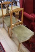 A pair of Edwardian satinwood side chairs