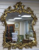 A 19th century giltwood wall mirror W.95cm