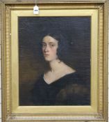 Victorian School, oil on canvas, portrait of a lady, 49 x 60cm.