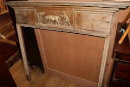 A pine fire surround W.140cm