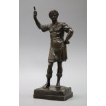 A bronze of a Roman emperor height 29.5cm