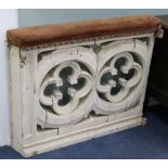 A pair of Gothic carved wood altar panels W.85cm approx.