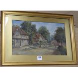 F.W. Burton, oil on board, Village lane 1902 29 x 48cm.ex Congelow House