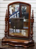 A Victorian mahogany toilet mirror W.67cm