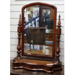 A Victorian mahogany toilet mirror W.67cm