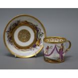 A Paris porcelain 'Cupid and Venus' cabinet coffee can and saucer