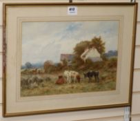 Frederick J. Knowles (1874-?), watercolour, 'A Welsh Farmstead', signed, 30 x 41cm