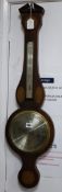 A shell inlaid mahogany barometer W.26cm