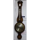 A shell inlaid mahogany barometer W.26cm