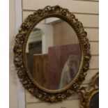 A Florentine carved gilt wood oval mirror W.50cm