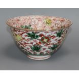 A Japanese famille verte porcelain bowl diameter 21cm