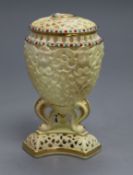 A Grainger & Co reticulated urn and cover