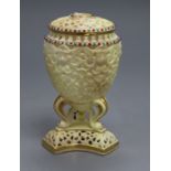 A Grainger & Co reticulated urn and cover