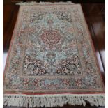 A Tunisian Persian style silk prayer mat 93 x 63cm