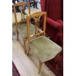 A pair of Edwardian satinwood side chairs