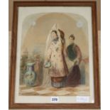 Benjamin R. Green, watercolour, Chinese woman and attendant, signed, 37 x 29cm