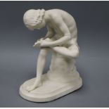 A Gustavsberg parian figure of Spinario height 25cm