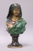 A bronzed bust of a Middle Eastern lady height 31.5cm