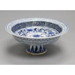 A Chinese blue and white footed dish