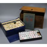 Three cased mah jong sets