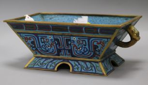 A cloisonne censer length 32cm