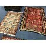 A Gabbeh rug and a Hamadan rug 130 x 89cm and 170 x 116cm