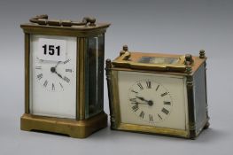 Two carriage clocks