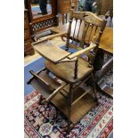 A child's late Victorian ash and beech metamorphic high chair