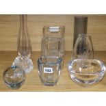 A quantity of Orrefors and other glassware tallest 31cm