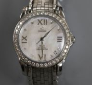 A lady's 2007/2008 stainless steel and diamond set Omega De Ville Co-Axial Chronometer wrist